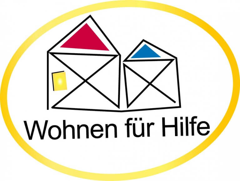 wfh rundes logo runder rand Logo des Projektes Wohnen für Hilfe