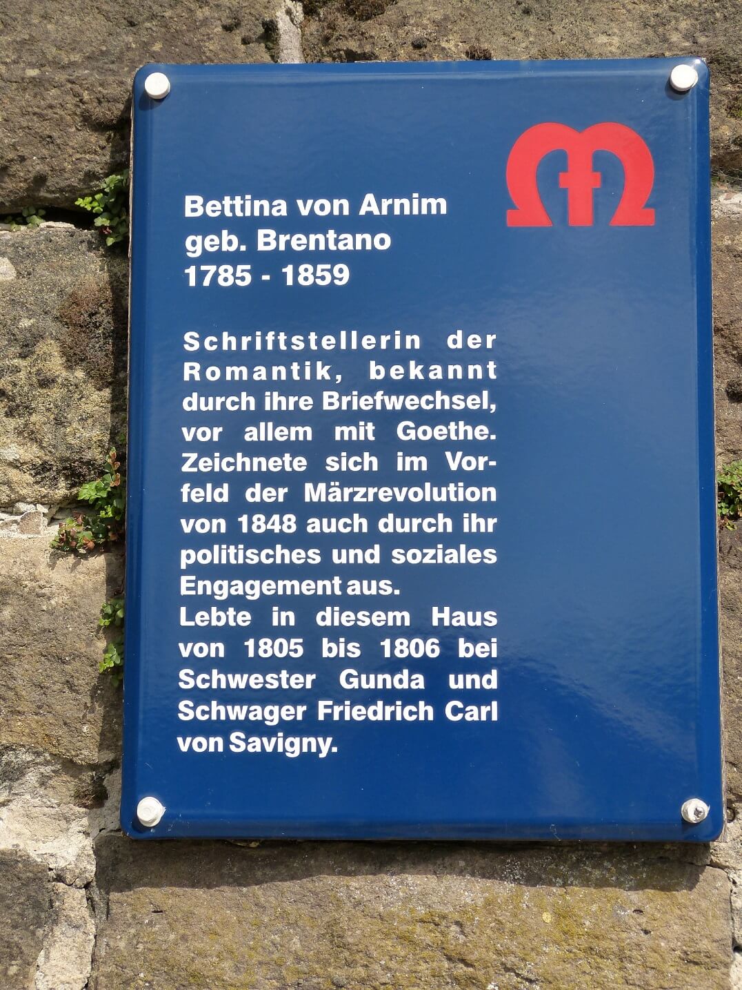 Bettina von Arnim Hinweisschild