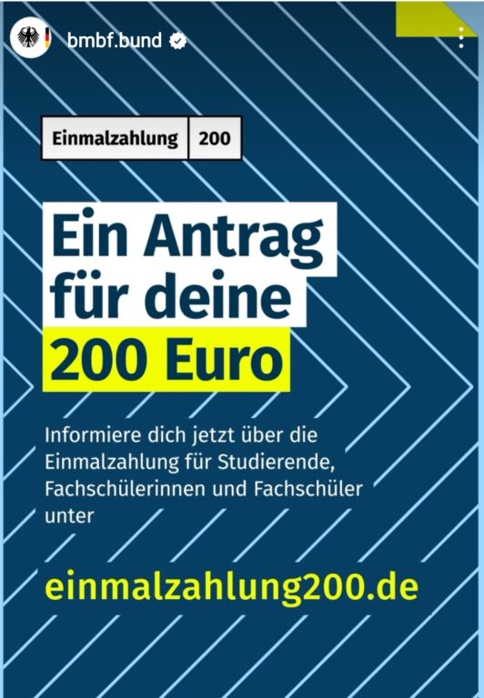 Antrag 200 Euro Einmalzahlung